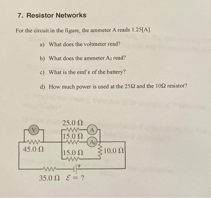 Solved 7. Resistor Networks For the circuit in the figure, | Chegg.com