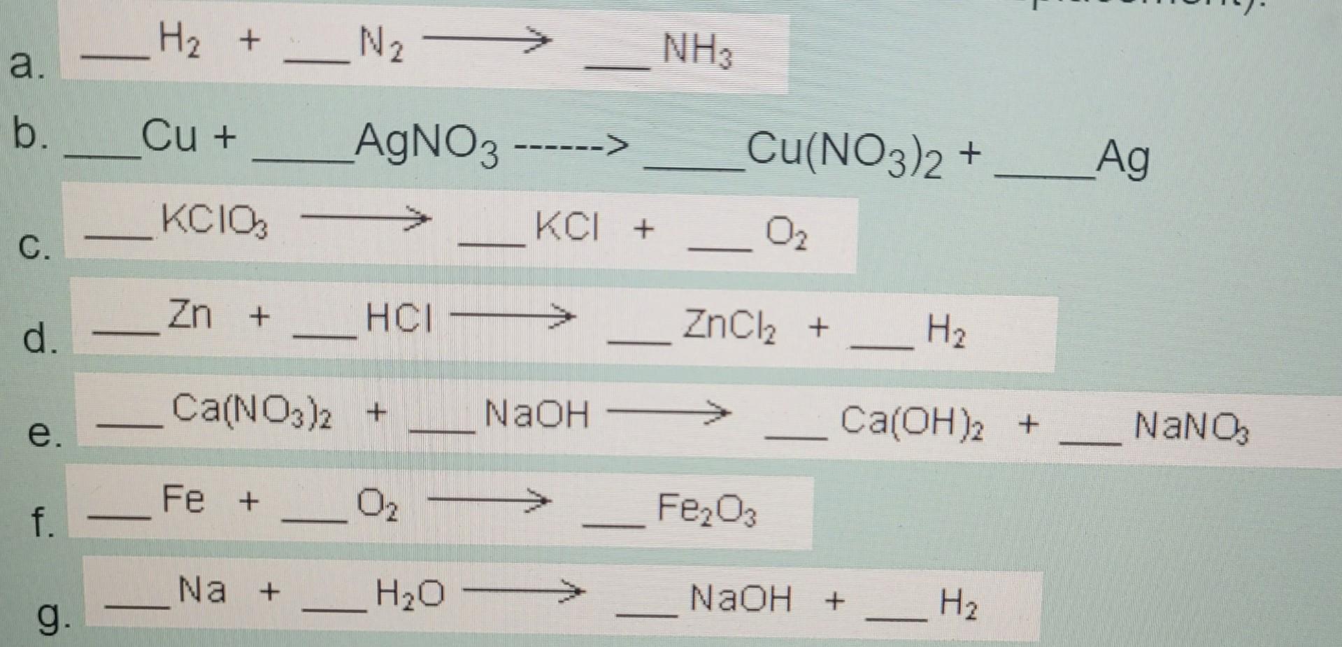 Solved Ca(NO3)2+…NaOH −Ca(OH)2+NaNO3Fe+O2 −Fe2O3 | Chegg.com