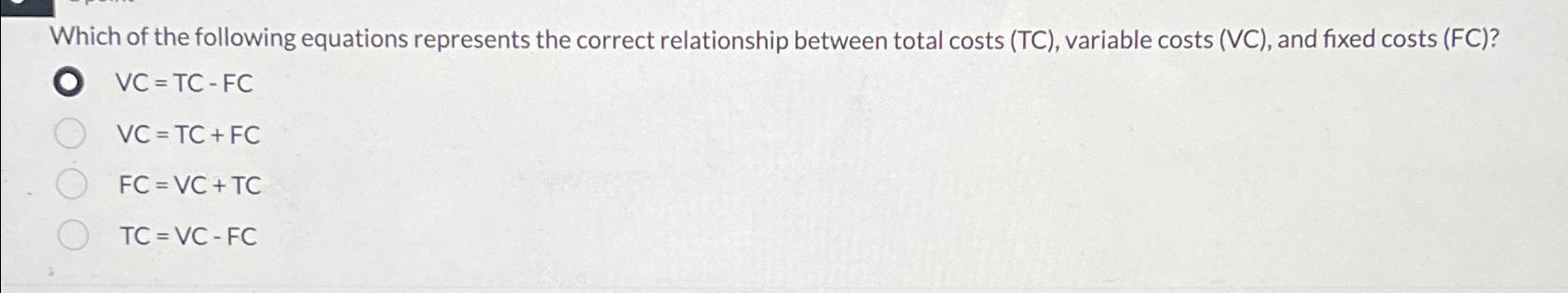 Solved Which Of The Following Equations Represents The