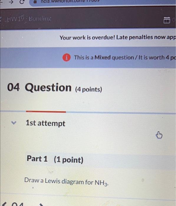 Solved 3 V stion (3 points) 1st attempt Part 1 (1 point) | Chegg.com