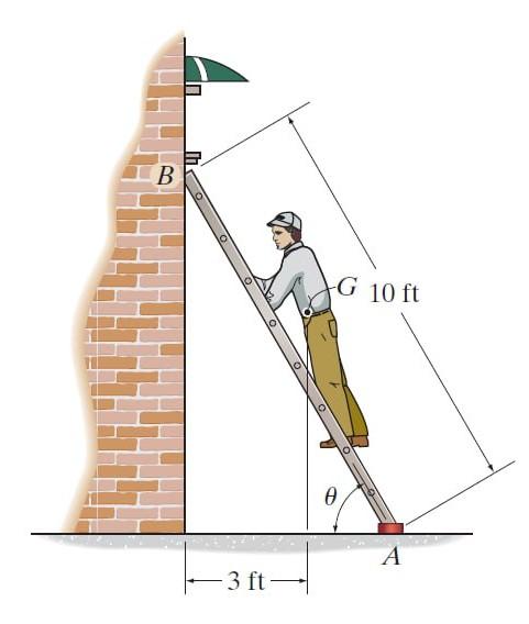 Solved •8-5. The 180 -lb Man Climbs Up The Ladder And Stops | Chegg.com