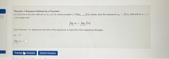 Solved Theorem 1 Sequence Defined by a Function Let f(x) be | Chegg.com