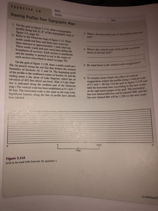 Solved EXERCISE 10 Drawing Profiles from Topographic Maps | Chegg.com