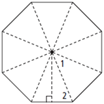 Image for For questions 1 and 2, use the diagram below. 1. The figure above is a regular octagon with radii and an apoth