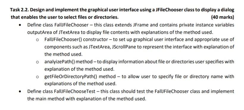 Solved Task 2.2. Design and implement the graphical user | Chegg.com