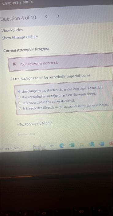 Solved If a transaction cannot be recorded in a special | Chegg.com