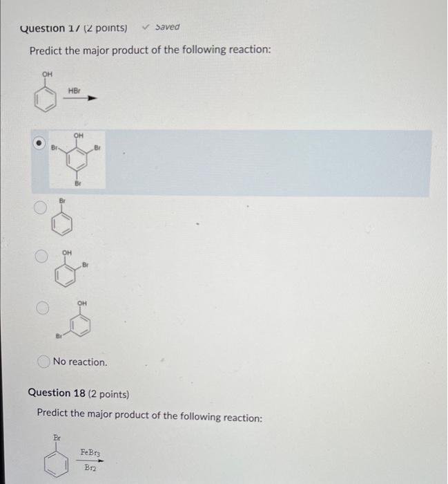 Solved Predict the major product of the following reaction: | Chegg.com