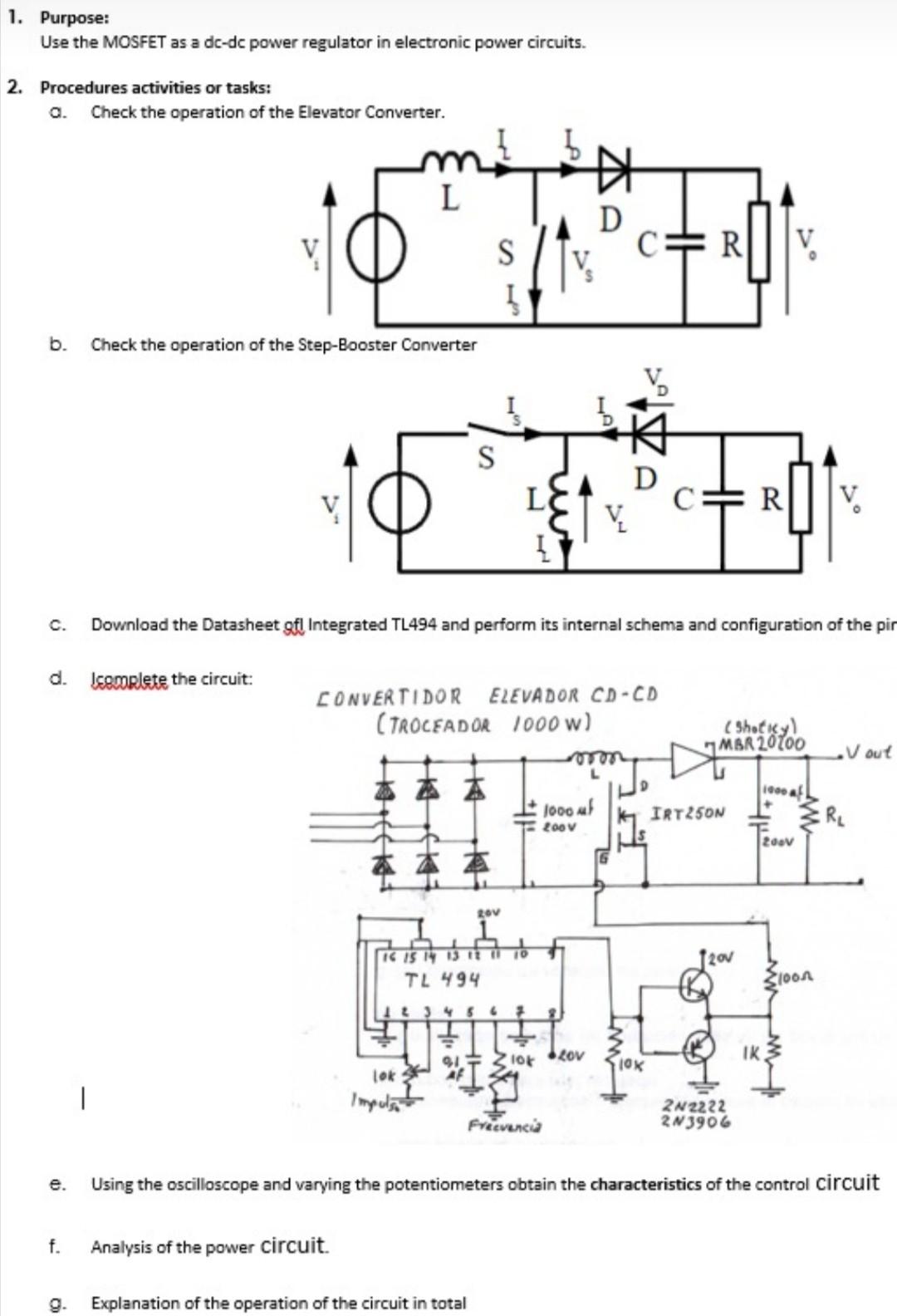 Solved 1. Purpose: Use the MOSFET as a dc-dc power regulator | Chegg.com