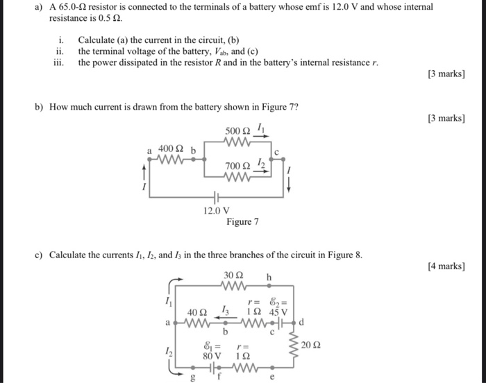 Solved a) A 65.012 resistor is connected to the terminals