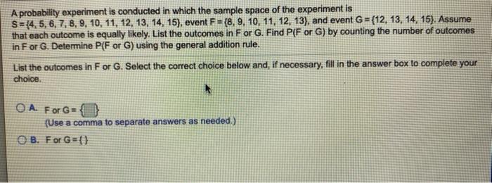Solved A probability experiment is conducted in which the | Chegg.com