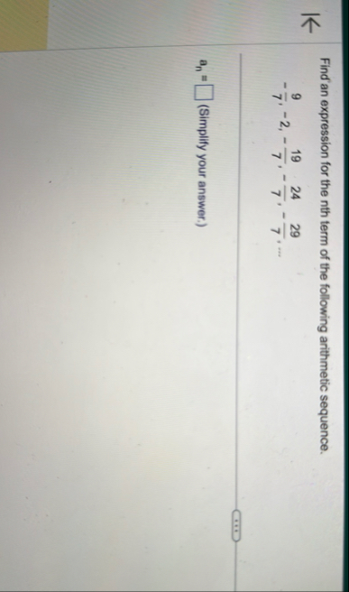 Solved Find an expression for the nth term of the following | Chegg.com