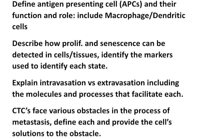 Solved Define antigen presenting cell (APCs) and their | Chegg.com