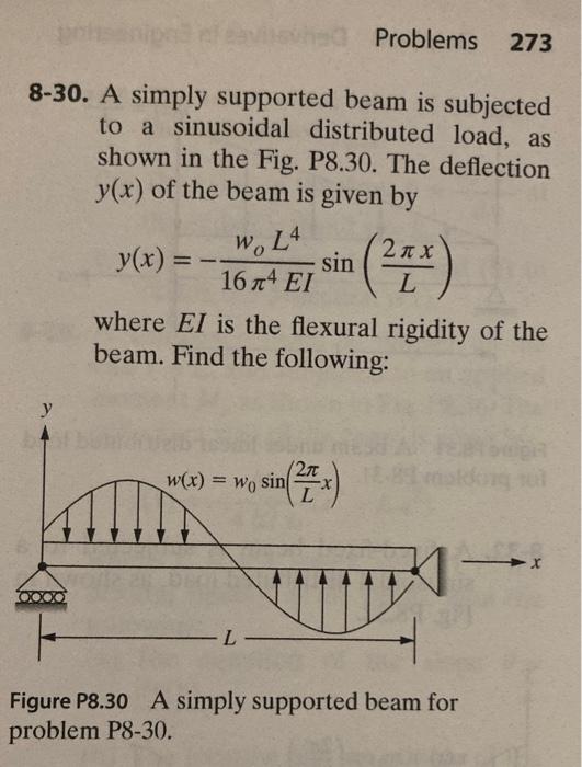 Solved 8-30. A simply supported beam is subjected to a | Chegg.com