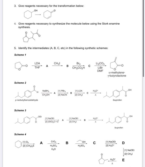 Solved 3 Give Reagents Necessary For The Transformation 8072