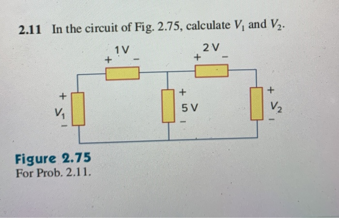 Solved 2.15 Calculate v and i, in the circuit of Fig. 2.79. | Chegg.com
