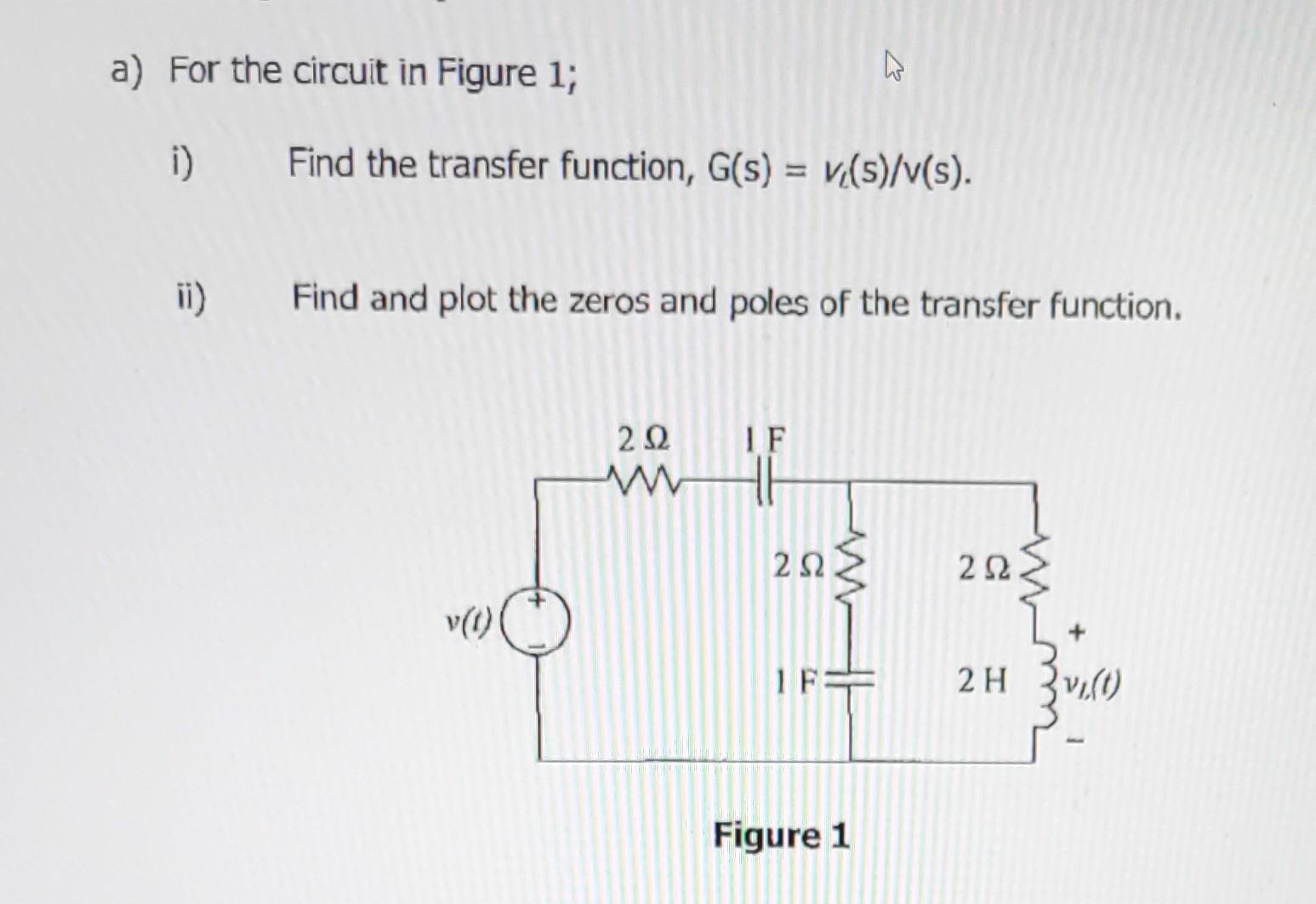 Solved The circuit in (Figure 1) ﻿has the transfer