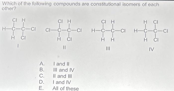 Solved Which of the following compounds are constitutional | Chegg.com