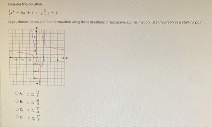 Solved Consider this equation 3+* - 41 +1 = +2 Approximate | Chegg.com