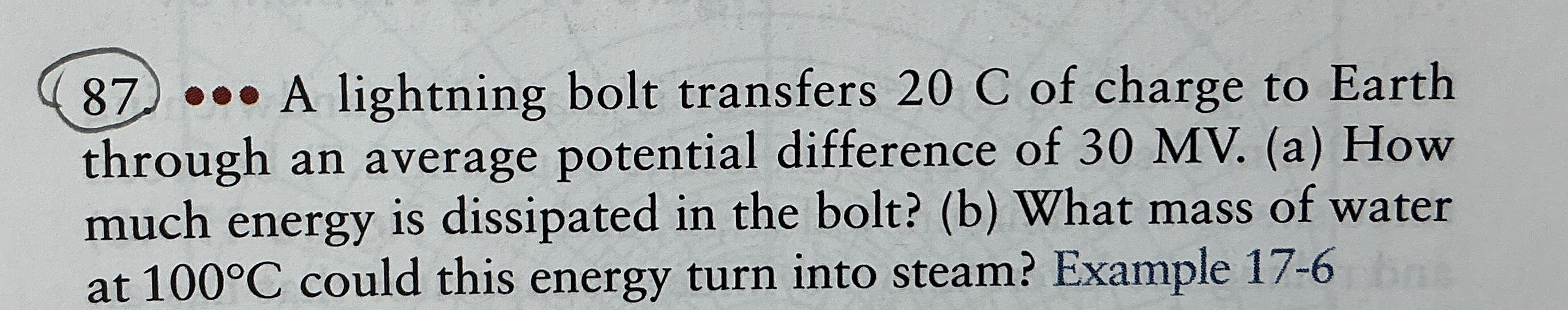 Solved ••• ﻿A lightning bolt transfers 20 ﻿C of charge to | Chegg.com