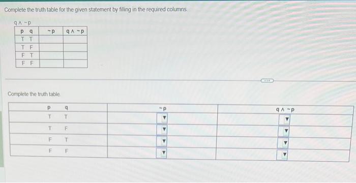 Solved Complete the tuth table for the given statement by | Chegg.com