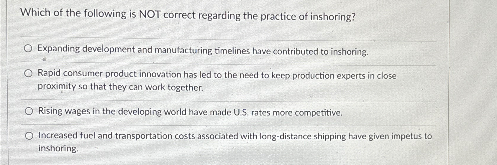 Solved Which of the following is NOT correct regarding the | Chegg.com