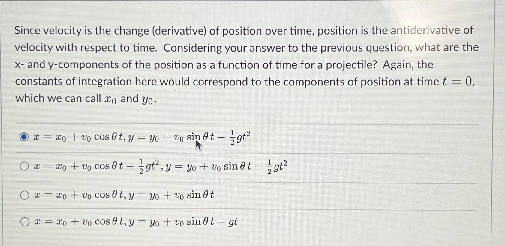 Solved Since velocity is the change (derivative) ﻿of | Chegg.com