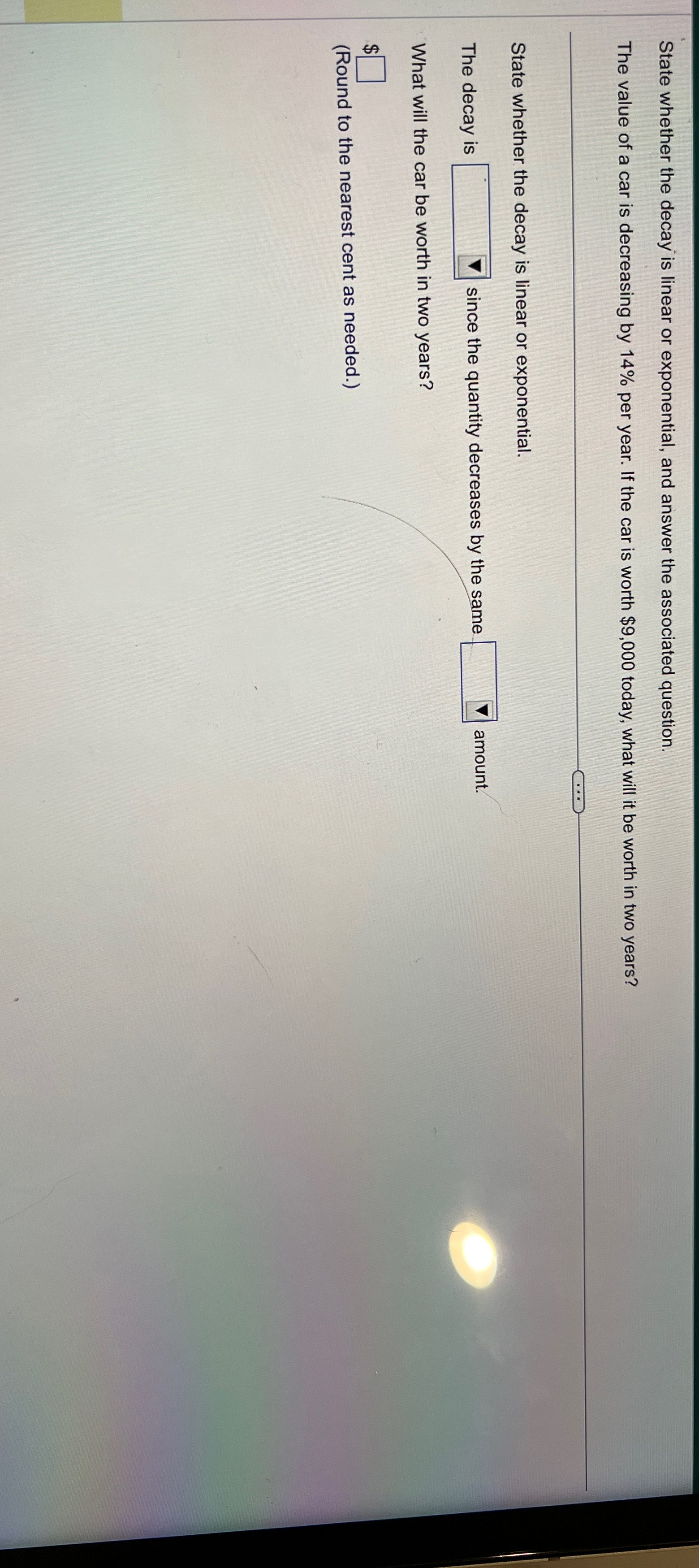 Solved State whether the decay is linear or exponential, and | Chegg.com