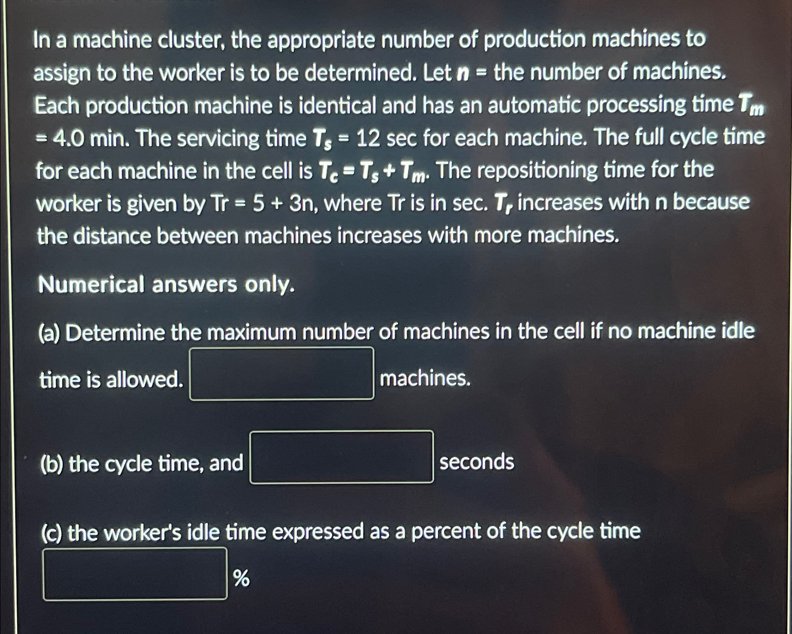 Solved In a machine cluster, the appropriate number of | Chegg.com