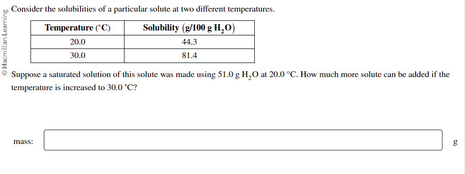 Solved Consider the solubilities of a particular solute at | Chegg.com