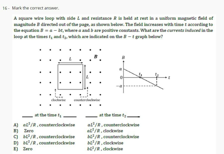 Solved A square wire loop with side L and resistance R is Chegg