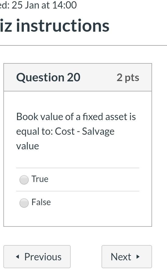 Solved ed: 25 Jan at 14:00 iz instructions Question 20 2 pts | Chegg.com