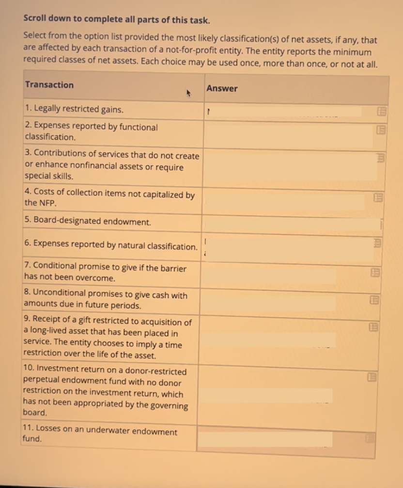 Solved Scroll down to complete all parts of this task.Select | Chegg.com