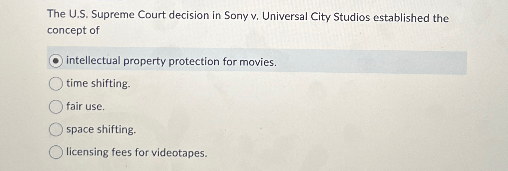 Solved The U.S. ﻿Supreme Court decision in Sony v. | Chegg.com