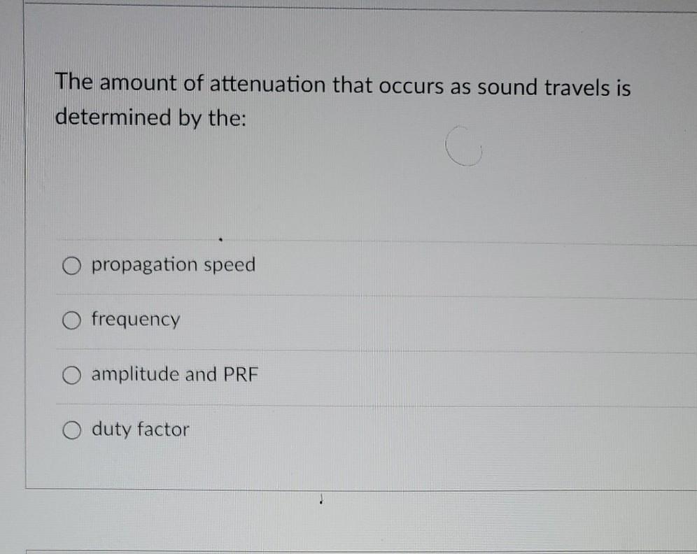 Solved The amount of attenuation that occurs as sound | Chegg.com