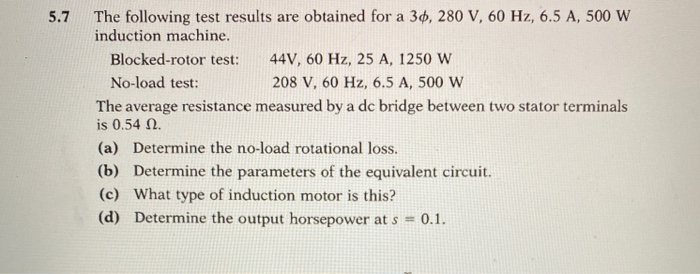 Solved 5.7 The following test results are obtained for a 30, | Chegg.com