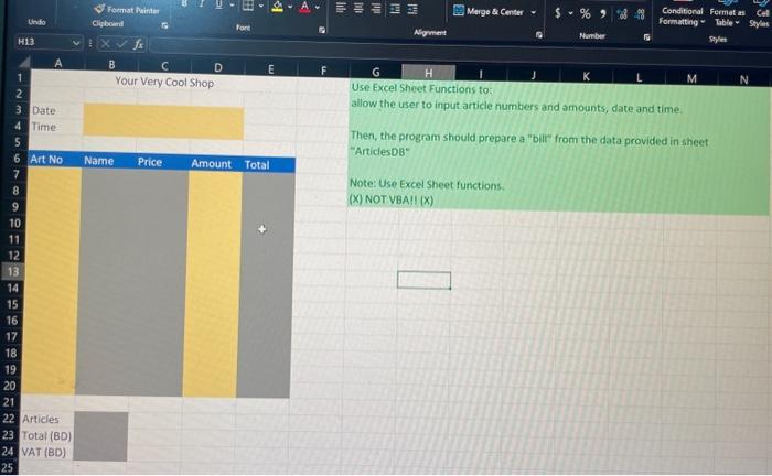 Solved Read the question in the excel Sheet attached to | Chegg.com