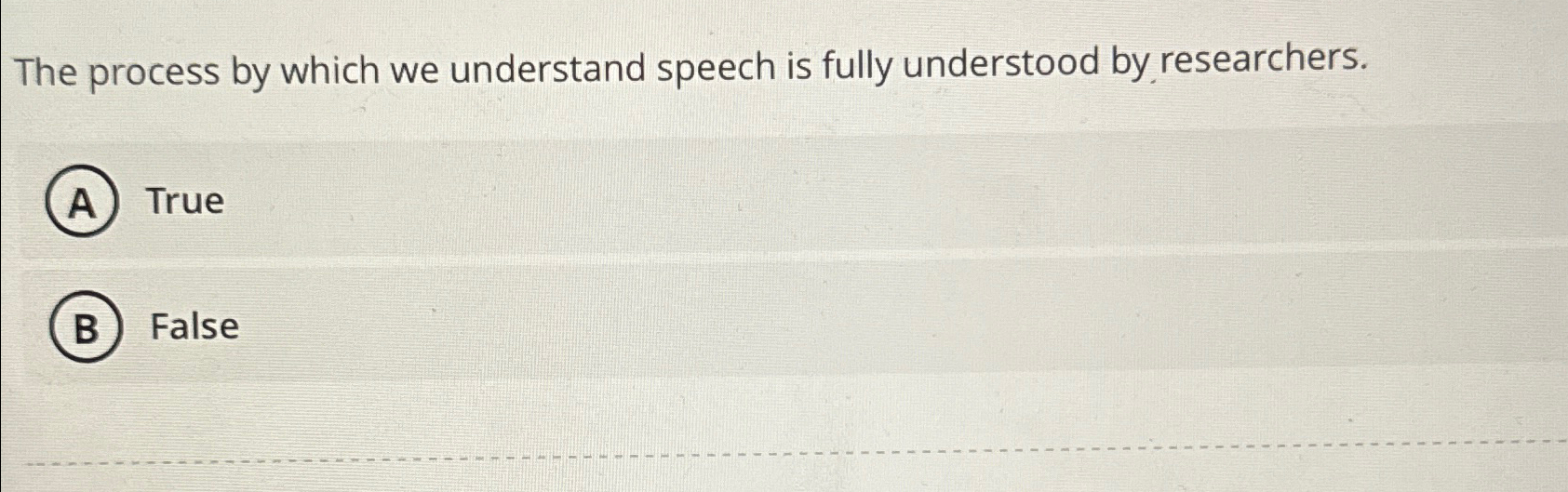 Solved The process by which we understand speech is fully | Chegg.com