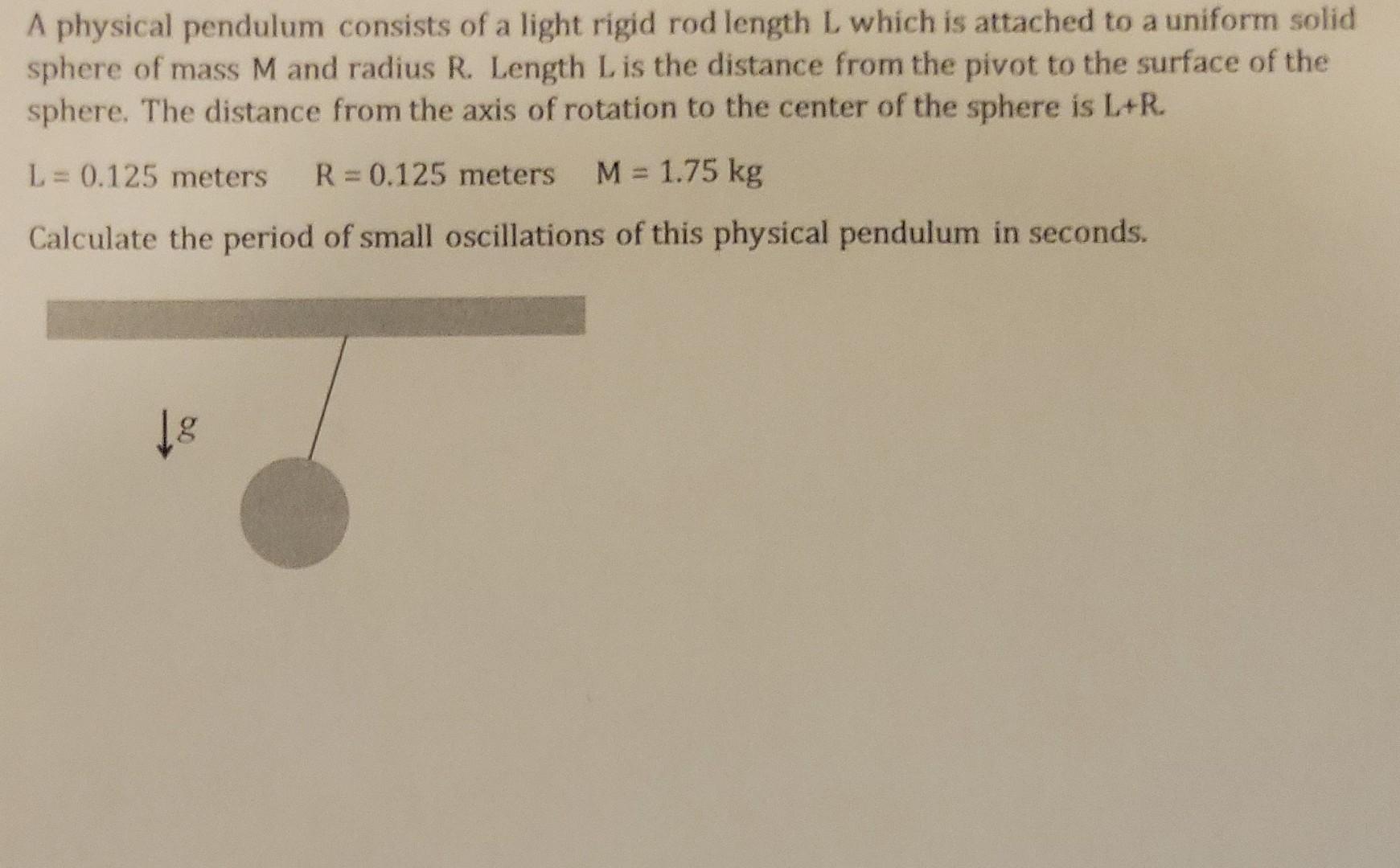 Solved A physical pendulum consists of a light rigid rod