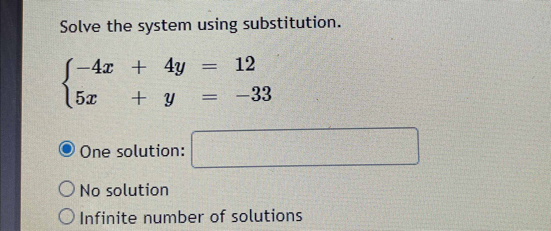 Solved Solve the system using | Chegg.com