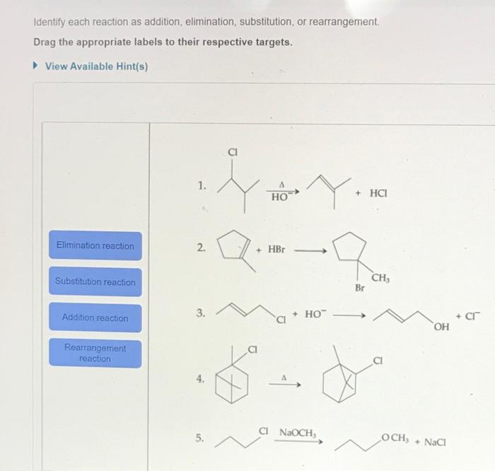 solved-identify-each-reaction-as-addition-elimination-chegg