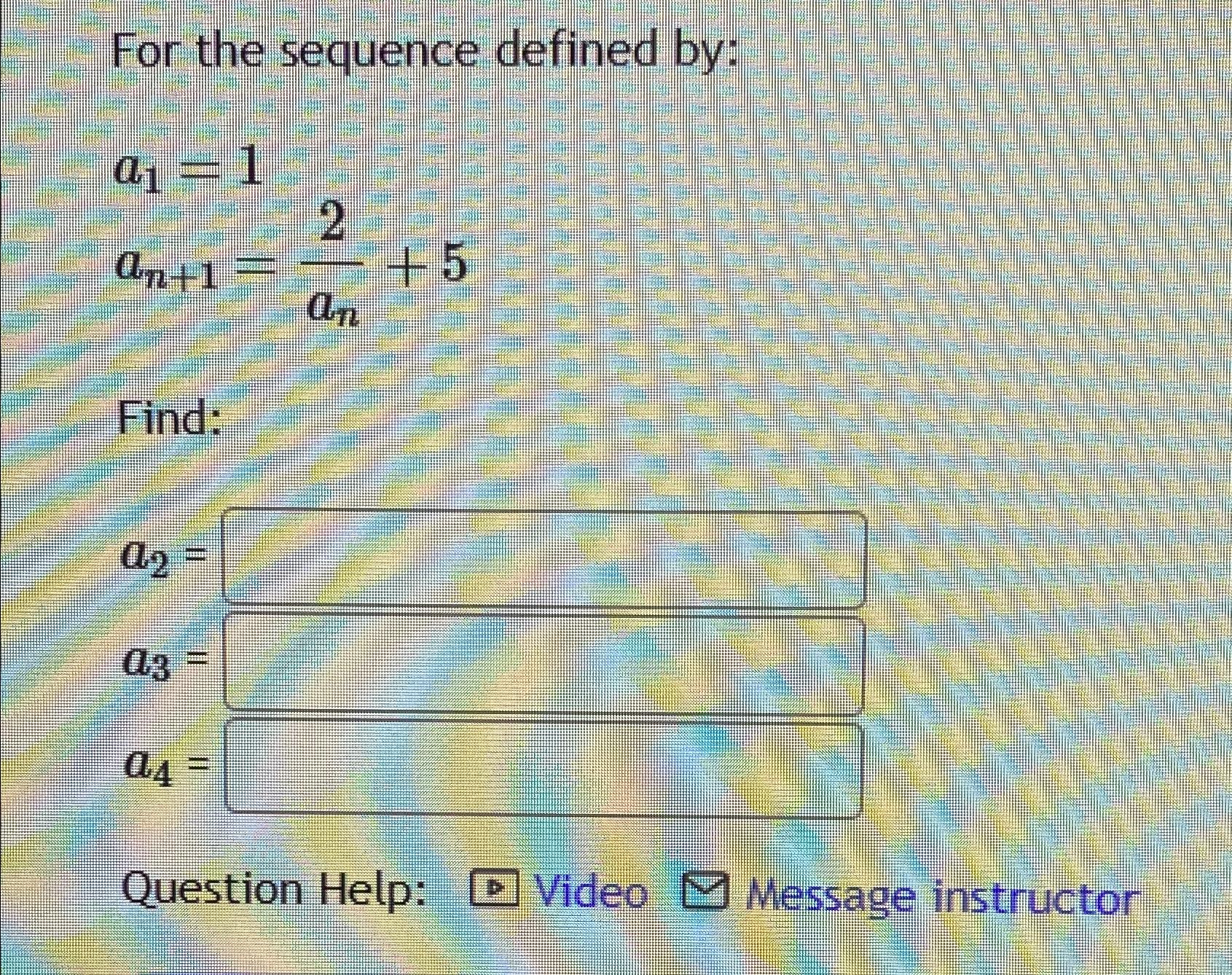 Solved For The Sequence Defined | Chegg.com