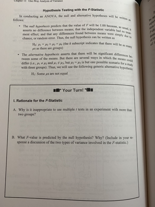 Solved Chapter 13 One-Way Analysis of Variance will be | Chegg.com