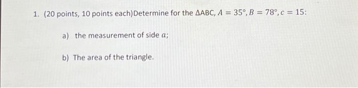 Solved 1. (20 points, 10 points each) Determine for the | Chegg.com