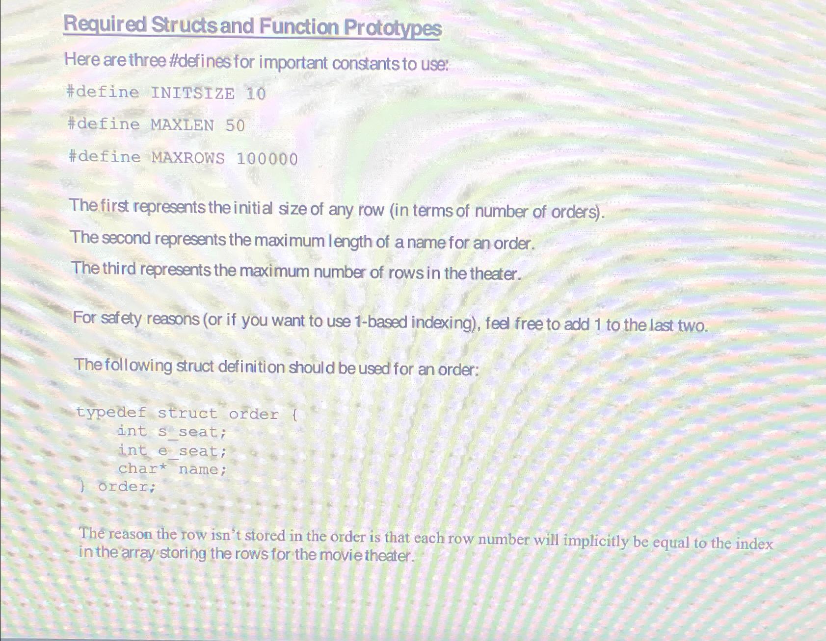 Solved Required Structsand Function PrototypesHere are three | Chegg.com