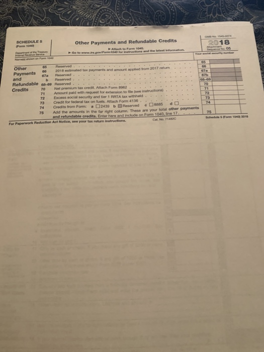 Tax Return for Individual Instructions: Please | Chegg.com