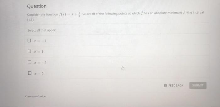 Solved Question Consider the function f(x) = + + Select all | Chegg.com