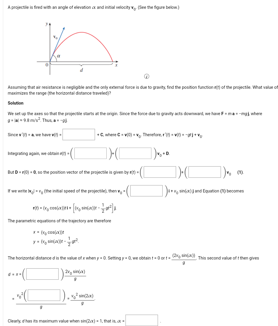 Solved A projectile is fired with an angle of elevation α | Chegg.com