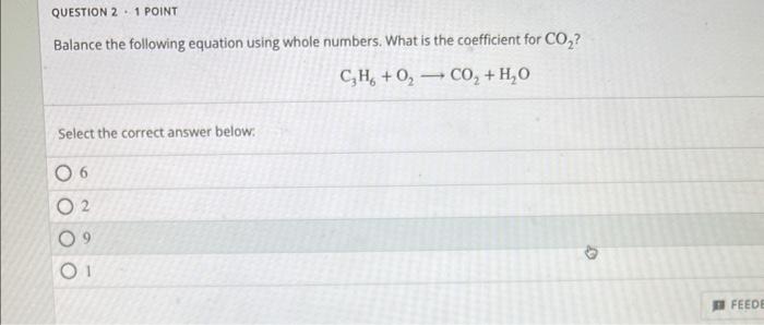 Solved Balance the following equation using whole numbers. | Chegg.com