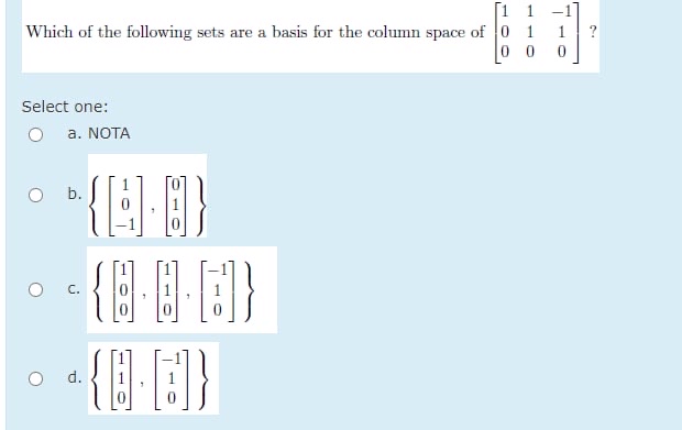 Solved Which of the following sets are a basis for the | Chegg.com