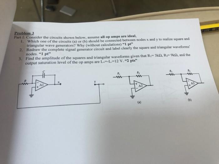 Solved Problem 3 Part I: Consider the circuits shown below, | Chegg.com